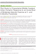 Cover page: Pilot Study to Characterize Middle Cerebral Artery Dynamic Response to an Acute Bout of Moderate Intensity Exercise at 3‐ and 6‐Months Poststroke