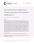 Cover page: The Authoritarian Trojan Horse Threatening Liberal International Organizations