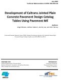 Cover page of Development of Caltrans Jointed Plain Concrete Pavement Design Catalog Tables Using Pavement ME