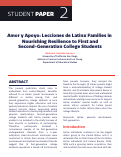 Cover page: Amor y Apoyo: Lecciones de Latinx Families in Nourishing Resilience to First and Second-Generation College Students