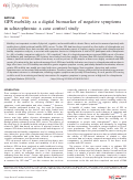 Cover page: GPS mobility as a digital biomarker of negative symptoms in schizophrenia: a case control study.