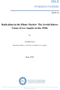 Cover page: Radicalism in the Ethnic Market- The Jewish Bakers Union of Los Angeles in the 1920s