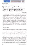 Cover page: When Do Challengers Succeed? Non-government Actors, Administrative Agencies and Legal Change: Shifting Rules for Oregon’s Private Forestlands