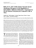 Cover page: Role of 55- and 75-kDa tumor necrosis factor membrane receptors in the regulation of intercellular adhesion molecules-1 expression by HL-60 human promyelocytic leukemia cells in vitro.