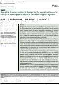 Cover page: Applying human-centered design to the construction of a cirrhosis management clinical decision support system