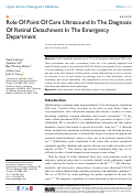 Cover page: Role Of Point Of Care Ultrasound In The Diagnosis Of Retinal Detachment In The Emergency Department.