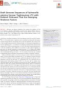 Cover page: Draft Genome Sequences of Salmonella enterica Serovar Typhimurium LT2 with Deleted Chitinases That Are Emerging Virulence Factors