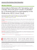 Cover page: Associations Between HIV Serostatus and Cardiac Structure and Function Evaluated by 2‐Dimensional Echocardiography in the Multicenter AIDS Cohort Study