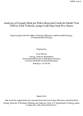 Cover page: Analysis of Casualty Risk per Police-Reported Crash for Model Year 2000 to 2004 Vehicles, using Crash Data from Five States