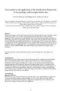 Cover page: Case studies of the application of the Certification Framework to two geologic carbon sequestration sites