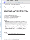 Cover page: Phase I study of vandetanib with radiation therapy with or without cisplatin in locally advanced head and neck squamous cell carcinoma