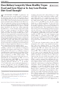 Cover page: Does Kidney Longevity Mean Healthy Vegan Food and Less Meat or Is Any Low-Protein Diet Good Enough?