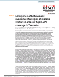 Cover page: Emergence of behavioural avoidance strategies of malaria vectors in areas of high LLIN coverage in Tanzania
