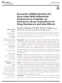 Cover page: European mtDNA Variants Are Associated With Differential Responses to Cisplatin, an Anticancer Drug: Implications for Drug Resistance and Side Effects