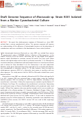 Cover page: Draft Genome Sequence of Muricauda sp. Strain K001 Isolated from a Marine Cyanobacterial Culture