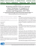 Cover page: Promotion and Provision of Colorectal Cancer Screening: A Comparison of Colorectal Cancer Control Program Grantees and Nongrantees, 2011–2012