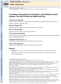 Cover page: Correlates of Hospital Use in Homeless and Unstably Housed Women: The Role of Physical Health and Pain