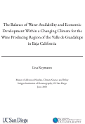 Cover page: The Balance of Water Availability and Economic Development Within a Changing Climate for the Wine Producing Region of the Valle de Guadalupe in Baja California