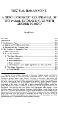 Cover page: Textual Harassment:  A New Historicist Reappraisal of the Parol Evidence Rule with Gender in Mind