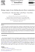 Cover page: Stringy origin of non-Abelian discrete flavor symmetries