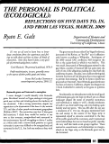 Cover page: The personal is political (ecological): some reflections on five days to, in, and from Las Vegas, March, 2009