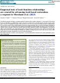 Cover page: Empirical tests of trait–function relationships are crucial for advancing trait‐based restoration: a response to Merchant et al. (2023)