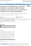 Cover page: Correction to: Dual RNA-seq reveals viral infections in asthmatic children without respiratory illness which are associated with changes in the airway transcriptome