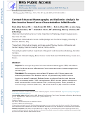 Cover page: Contrast-Enhanced Mammography and Radiomics Analysis for Noninvasive Breast Cancer Characterization: Initial Results.