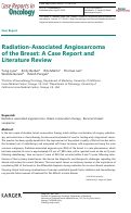 Cover page: Radiation-Associated Angiosarcoma of the Breast: A Case Report and Literature Review