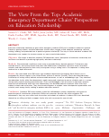 Cover page: The View From the Top: Academic Emergency Department Chairs’ Perspectives on Education Scholarship