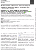 Cover page of Medical cannabis authorization and opioid milligram equivalents over time in patients with chronic pain: a retrospective analysis