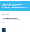 Cover page: Load Composition Analysis in Support of the NERC Load Modeling Task Force 2019-2020 Field Test of the Composite Load Model