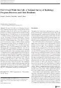 Cover page: PACS Used While On-Call: A National Survey of Radiology Program Directors and Chief Residents