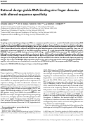 Cover page of Rational design yields RNA-binding zinc finger domains with altered sequence specificity.