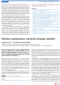 Cover page: Cell-size maintenance: universal strategy revealed