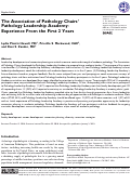 Cover page: The Association of Pathology Chairs’ Pathology Leadership Academy: Experience From the First 2 Years