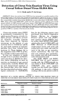 Cover page: Detection of Citrus Vein Enation Virus Using Cereal Yellow Dwarf Virus ELISA Kits