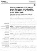 Cover page: Prehospital Identification of Large Vessel Occlusions Using Modified National Institutes of Health Stroke Scale: A Pilot Study