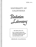 Cover page: THE SPECIFIC ACTIVITIES AND HALF LIVES OF AMERICIUM-241 AND AMERICIUM-243