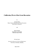 Cover page: California, Pivot of the Great Recession