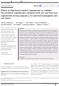 Cover page: Effects of lipid‐based nutrient supplements or multiple micronutrient supplements compared with iron and folic acid supplements during pregnancy on maternal haemoglobin and iron status