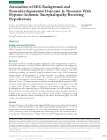 Cover page: Association of EEG Background and Neurodevelopmental Outcome in Neonates With Hypoxic-Ischemic Encephalopathy Receiving Hypothermia.