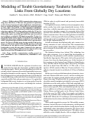 Cover page: Modeling of Terabit Geostationary Terahertz Satellite Links from Globally Dry Locations