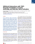 Cover page: H3K4me3 Interactions with TAF3 Regulate Preinitiation Complex Assembly and Selective Gene Activation