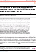 Cover page: Association of antibiotic exposure with residual cancer burden in HER2-negative early stage breast cancer.