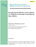 Cover page: Emerging Energy-Efficiency and Greenhouse Gas Mitigation Technologies for the Pulp and Paper Industry