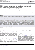 Cover page: Utility of oxcarbazepine in the treatment of childhood and adolescent psychiatric symptoms