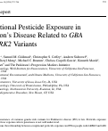 Cover page: Occupational Pesticide Exposure in Parkinsons Disease Related to GBA and LRRK2 Variants.