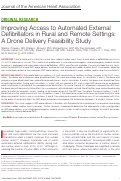 Cover page: Improving Access to Automated External Defibrillators in Rural and Remote Settings: A Drone Delivery Feasibility Study.