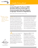 Cover page: Limited English Proficient HMO Enrollees Remain Vulnerable to Communication Barriers Despite Language Assistance Regulations